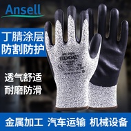 Ansell 48-706 Tahap 5 Sarung Tangan Tahan Potong Bersalut Nitril Tahan Haus Perlindungan Industri Ta