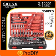 SRUNV G-10001 / A1-E15003 150PCS 1/2” & 1/4” & 3/8” DR Socket Ratchet Box Socket Box Spanner Wrench 