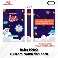 IQ 03A Children's Iqro Book Custom Write Name and Photo Color Contents Black and White/ - Iqra Volum