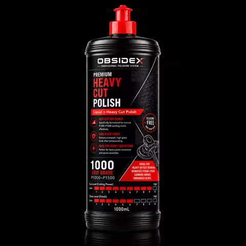 OBSIDEX Professional Heavy Cut Polish – Fast Cutting Compound, P1000–P1500 Sanding Mark Removal, Hig
