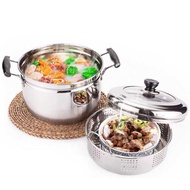 Panci Kukus Steamer Pan Japan Stainless Steel - High Grade 24/26/28/30CM - Panci Set Steamer Dandang