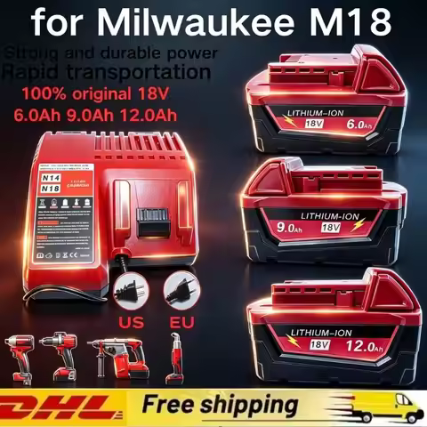 For Milwaukee M18 18V 6Ah 9Ah 12Ah cordless tool battery， for M18B5 XC、48-11-series tools lithium-io
