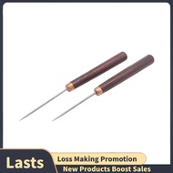 2 Pcs Awl Tool with Wooden Handle, Leather Awl Punch Tool, Slender Scratch Awl, Awl Repair Tool for 