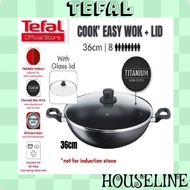 (6.6 SALES) Tefal/ASD Cook Easy 36cm/40cm Non Stick Wok with Glass or S/Steel Lid Wok