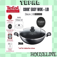 (5.5 SALES) Tefal/ASD Cook Easy 36cm/40cm Non Stick Wok with Glass or S/Steel Lid Wok