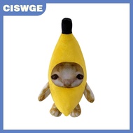 CISWGE Chuối mèo hạnh phúc mèo đồ chơi sang trọng chuối mèo Búp bê đồ chơi vui búp bê chuối Búp bê đ