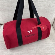 CHANEL Beauty棗紅色山茶花健身贈品袋