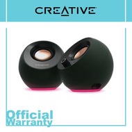 CREATIVE - 藍牙 5.3 自訂 RGB 燈光 時尚 2.0 USB-C 電腦喇叭 Pebble Pro 黑色
