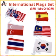 14x21cm 20Pcs Colorful International Flags Bunting Set World Country Banner Christmas Fiesta Party