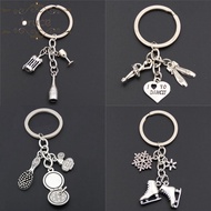 BRUCE1 Love To Dance Keychains Ballet Shoes Skate Shoes Fashion Women Jewelry Love Heart Bag Pendant Jewelry Gifts Sports Keychain Alloy Bag Charms