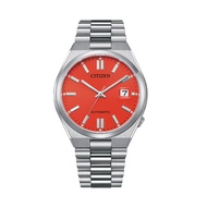 (AUTHORIZED SELLER) Citizen Mechanical Automatic Red Dial Silver Stainless Steel Strap Men Watch NJ0158-89W