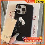 For iphone 17 16 pro Case 15 11 12 13 14 pro max white rose Leather 7 8 Plus X XS XR Simple and f