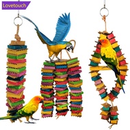LOVETOUCH Parrot Bird Toy Wood Parrot Chew Toy Chewing Cardboard Destroy Birds Toy Bird Cage Decorat