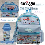Smiggle PAUD Car Motif Bag/Playgroup Boys School Bag/Blue Car Backpack/Smiggle Animalia Junior