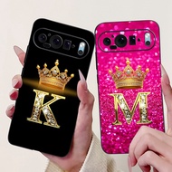 Google Pixel 9 Case G2YBB Black Fashion Aesthetic A-Z Letter Soft Silicone Back Cover Google 9 Phone