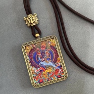 Tangka Five Roads Wealth God Tibetan Thangka Pendant Great Black Heaven Thangka Buddha Pendant 唐卡五路财