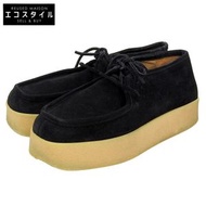 二手 Loewe 麂皮 Wallabee 格紋男靴，黑色，43 碼 (590321)