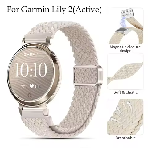 Watch Strap for Garmin Lily2 Magnetic Replacement Smartwatch Nylon Band for Garmin Lily2 Active 14mm