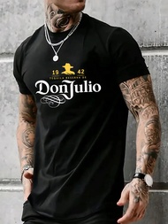 Men's Donjulio Tequila Reserva Graphic T-Shirt - 100 Cotton Casual Round Neck Short Sleeves Black Wi