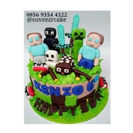kue ulang tahun minecraft/kue ultah mine craft/cake mine craft