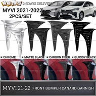 AMAZING PERODUA MYVI FL 2021-2022 FRONT BUMPER GARNISH FOG LAMP CANARD TRIM BUMPER CANARD ACCESSORIE