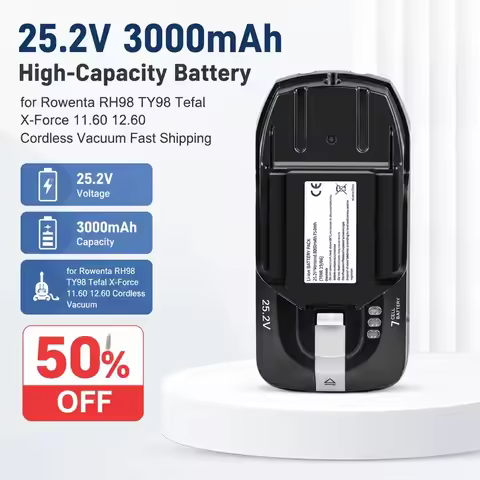 25.2V 3000mAh High-Capacity Battery for Rowenta RH98 TY98 Tefal X-Force 11.60 12.60 Cordless Vacuum 