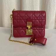 Dior 迪奧 紅色羊皮手腕包手拿包零錢包