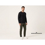 ROO Unisex Microfiber Interlock Long Sleeve Plain Round Neck T-Shirt