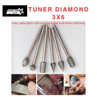 MATA Diamond Tuner Bit 3x6mm Diamond Die Grinder Bit Cuner Burs Diamond Grinding Mini Grinder Bit Dr