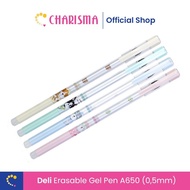 Deli Erasable Gel Pen 0.5 Black - Puplen Erasable Gel 0.5 Black A650 Brand: Deli