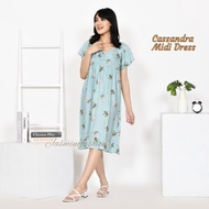 Cassandra Midi Dress Bahan Rayon Premium Untuk Remaja dan Dewasa