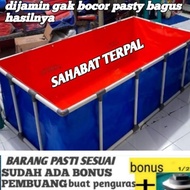 [READY STOCK] TERPAL KOLAM IKAN LELE NILA PLUS RANGKA+BONUS PEMBUANGAN UKURAN 200X100X50 TYPEA12 KOR