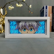 Hunter X Hunter Killua Lampu Kotak สำหรับตกแต่งบ้านมังงะกระดาษแกะสลักโต๊ะโคมไฟตั้งโต๊ะอนิเมะ Lightbox HXH