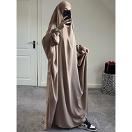 Ramadan Dubai plain Prayer Suit Abaya Telekung Islam Arab robe Women Wear Plus size Abaya Cloak Muslim jubah dress Muslimah Fashion Malaysia abaya