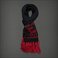 美國現貨《Abercrombie &amp; Fitch》A&amp;F 濃濃冬季款 Heritage Knit Scarf 經典麋鹿 LOGO 流蘇圍巾【one size】