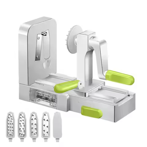 5 Blades Vegetable Spiralizer Zucchini Noodle Maker Best Veggie Spiral Slicer Curly Fry Chopper Cutt