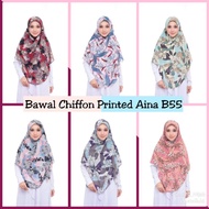 [NEW] tudung bawal chiffon Printed aina bidang 55 semi ironless