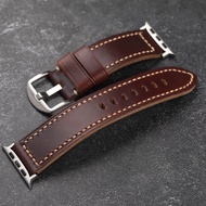 Thick Leather Strap For Apple Watch 45mm 49mm
