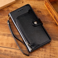 for Vivo V25 Pro / V25 5G / V25e Casing Zipper Wallet Cover Flip Casing PU Leather with Free Strap