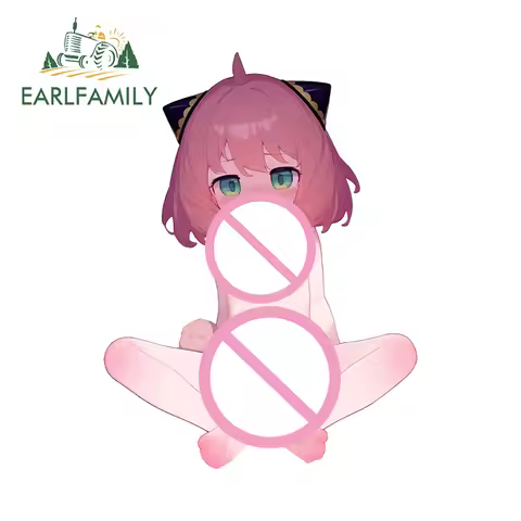 EARLFAMILY Anya Naked Breasts Nude Car Stickers NSFW Baby Hentai Anime Kid Car Accessories Personali
