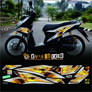 STRIPING BEAT DELUXE 2020 - STICKER STRIPING HONDA BEAT DELUXE SILVER GOLD