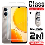 2 in 1 Screen Protector Tempered Glass Film For Vivo Y 04 Y 29 S T Y04S Y04T Y29S Y29T VivoY04S Vivo