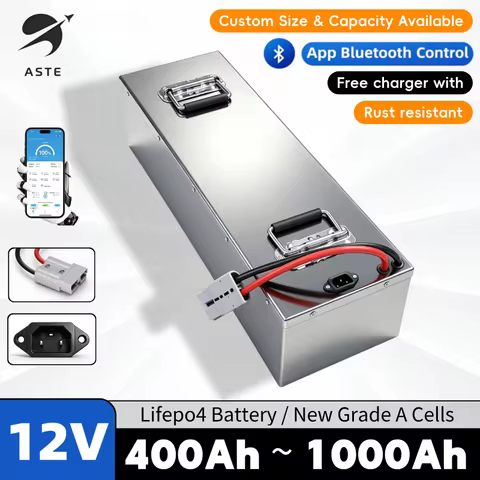 ASTE-12V 400Ah 500Ah 600Ah 700Ah 800Ah 900Ah 1000Ah Lithium Lifepo4 Battery for RV Outdoor Camping I