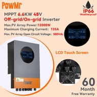 PowMr 6.6KW/10.6KW On-Grid/Off-Grid Hybrid Inverter Parallel Up to 9 Units Built in 135A MPPT Solar 