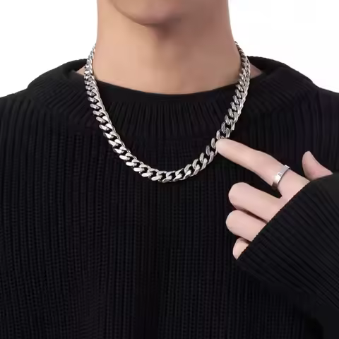 3/5/7mm Stainless Steel Cuban Link Chain Classic Punk Personality Jewelry Simple Fashion Hip-hop Cou