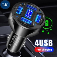 LK Multi-Purpose 4 Ports Usb Car Charger / 3.1A Digital Display 4-In-1 Car Charger / Fast Charging M