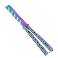 Sisir Lipat Butterfly Balisong Training Knife Hair Folding Comb Stainless Steel Multifungsi