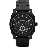 Authentic Original Fossil Men's Machine Black Chronograph Ion-Pleated Watch FS4552
