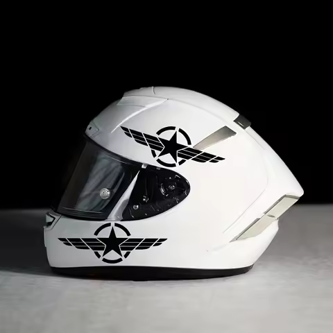 1SET "Trendy Aviation Red Star & Wings" Helmet Sticker, Suitable for Journals, Power Banks, Pencil C