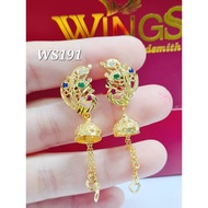 Wing Sing 916 Gold Skrew Earrings / Subang Indian Design  Emas 916 (WS191)